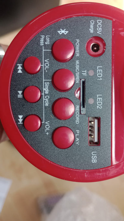 🔊 MEGÁFONO RECARGABLE POTENTE CON BLUETOOTH, USB Y GRABACIÓN