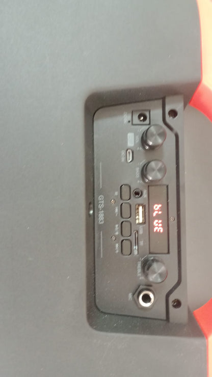 🧨 CABINA PARLANTE 15” + 2 MICRÓFONOS – POTENTE 35W Y RECARGABLE 🔊🎤 / GTS-1883