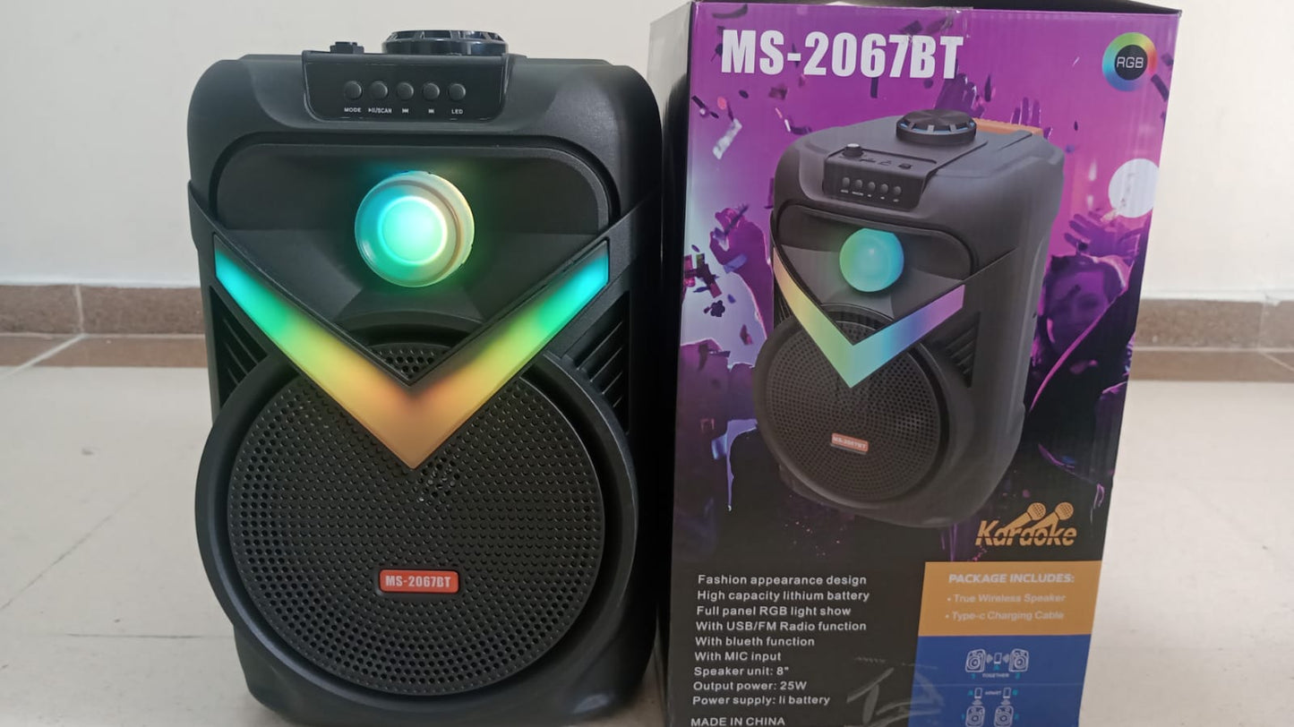🎵 Cabina Parlante 8” con Luces LED RGB, Bluetooth y 25W de Sonido Real – Diferentes Modelos