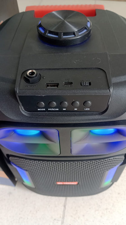 🎵 Cabina Parlante 8” con Luces LED RGB, Bluetooth y 25W de Sonido Real – Diferentes Modelos