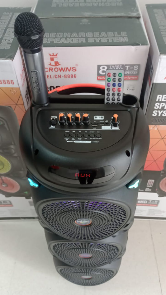 🔊 Parlante Torre Bluetooth Recargable CH-8886 – 8” 20W x 3