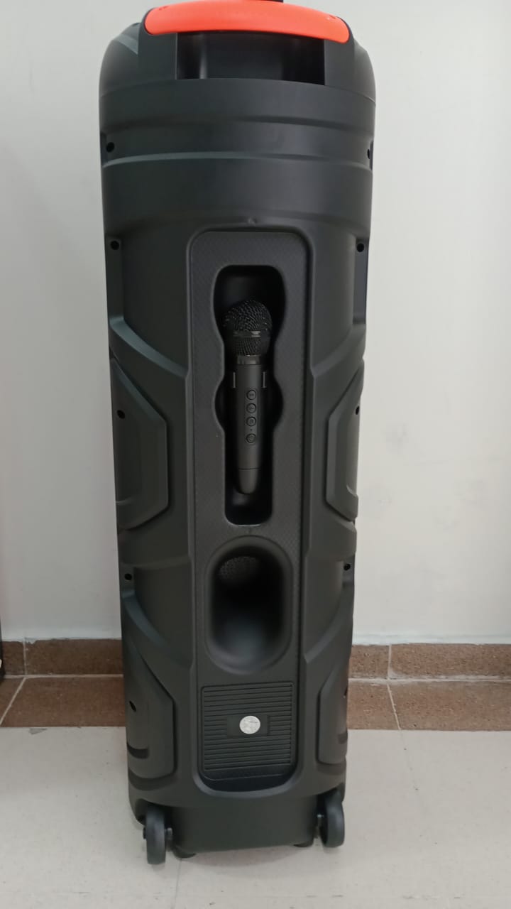 🔊 Parlante Torre Recargable GEDI-G GD-2887 | 3 Bocinas de 8” – 60W RMS | Micrófono Inalámbrico | Luces LED RGB | Funciona Mientras Carga