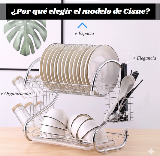 🦢 ELEGANTE ESCURRIDOR DE LOZA TIPO "CISNE"