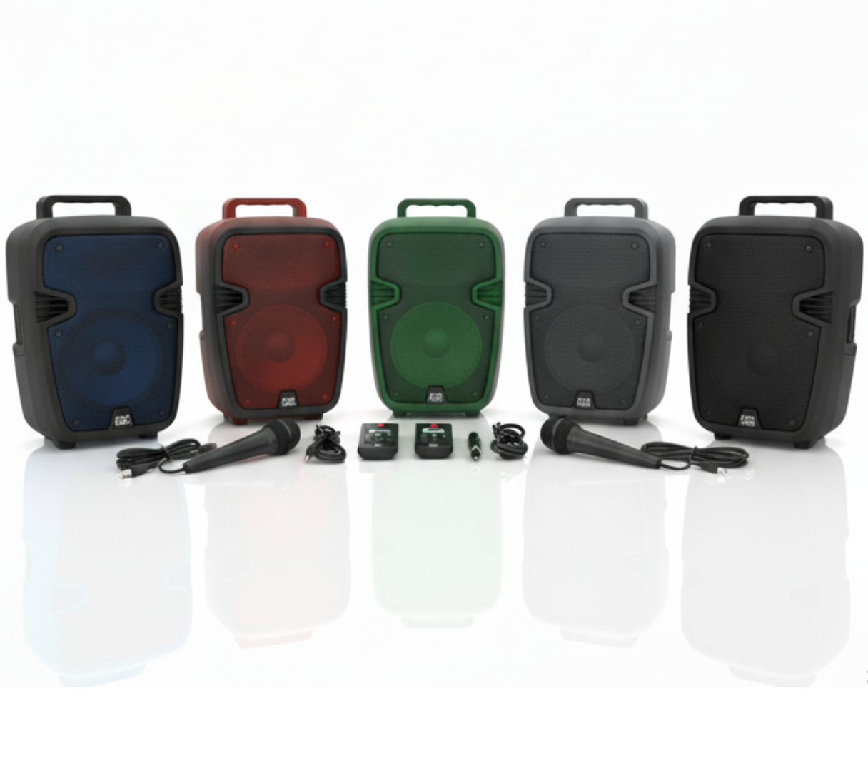 🛒 CABINA RECARGABLE DE 6.5” CON MICRÓFONO ALÁMBRICO, CONTROL Y CABLE DIRECTO A LA ENERGÍA 📦